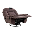 360° Swivel Recliner Chair with Phone Bracket – Bronzing Fabric, Rotating Base