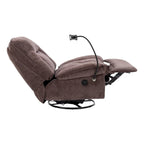 360° Swivel Recliner Chair with Phone Bracket – Bronzing Fabric, Rotating Base
