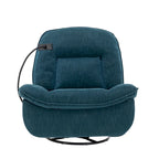 360° Swivel Recliner Chair with Phone Bracket – Bronzing Fabric, Rotating Base