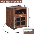 End Table with Charging Station - 18D x 18W x 24H