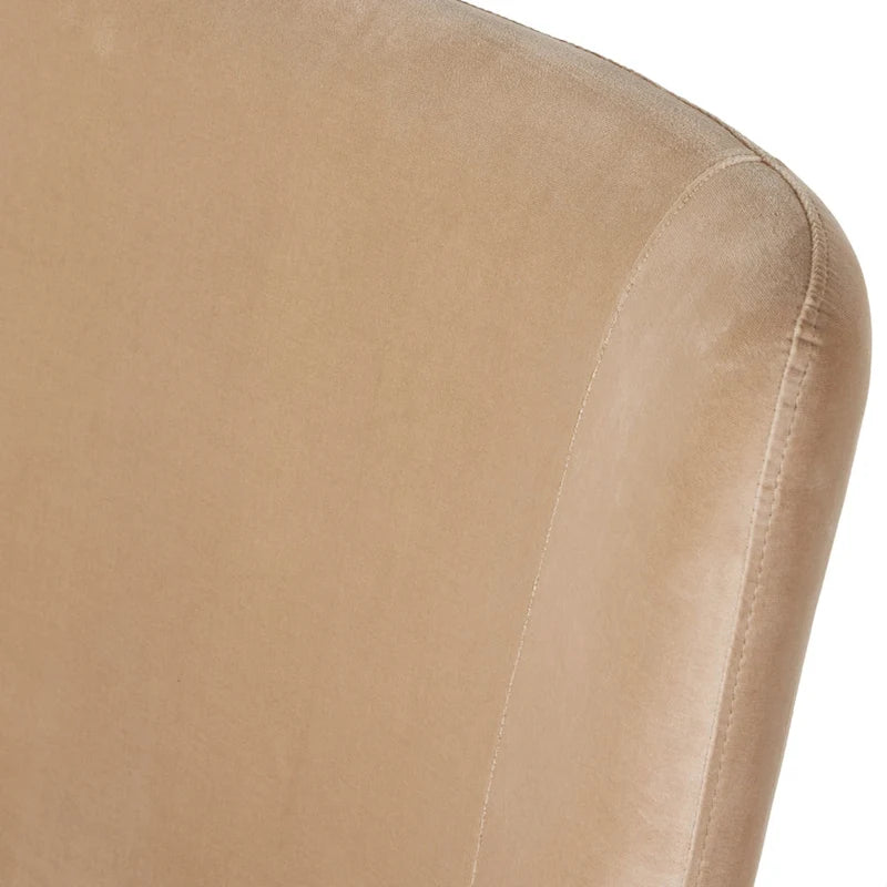 Velvet Upholstered Dining Bench with Solid Parawood Legs, Classic Italian Style, Taupe