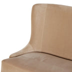 Velvet Upholstered Dining Bench with Solid Parawood Legs, Classic Italian Style, Taupe