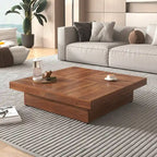 Marble Veneer Coffee Table Sliding Top with Storage