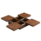Marble Veneer Coffee Table Sliding Top with Storage