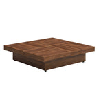 Marble Veneer Coffee Table Sliding Top with Storage