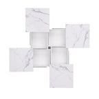 Marble Veneer Coffee Table Sliding Top with Storage