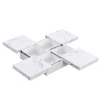Marble Veneer Coffee Table Sliding Top with Storage