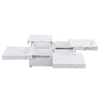 Marble Veneer Coffee Table Sliding Top with Storage