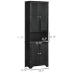 Tall Narrow Bathroom Storage Cabinet w/Doors and Shelf Adjustability
