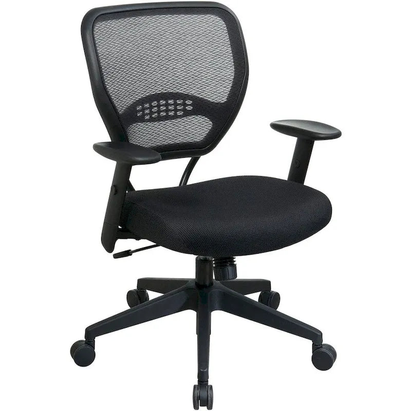 Managerial Low-Back Office Chair, 27"W x 26.5"D x 42"H, Black Vinyl Seat, Swivel Base
