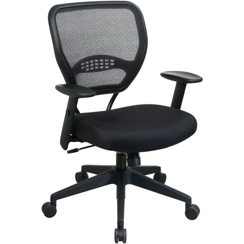 Managerial Low-Back Office Chair, 27"W x 26.5"D x 42"H, Black Vinyl Seat, Swivel Base