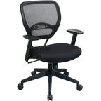 Managerial Low-Back Office Chair, 27"W x 26.5"D x 42"H, Black Vinyl Seat, Swivel Base